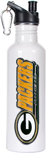 NFL Green Bay Packers White Stainless Water Bottle