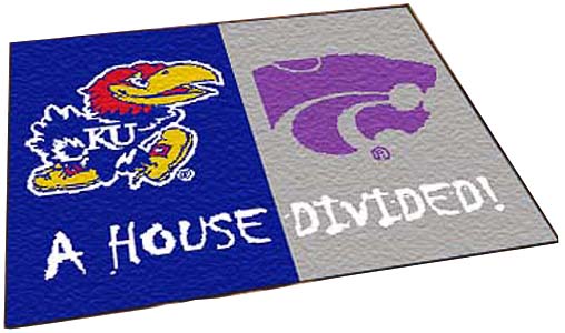 Fan Mats Kansas/K-State House Divided Mat