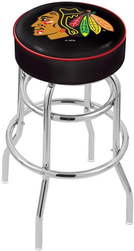 Chicago Blackhawks Blk NHL Double-Ring Bar Stool. Free shipping.  Some exclusions apply.