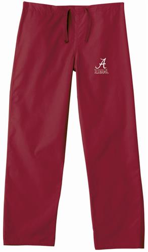 University of Alabama Crimson Classic Scrub Pants. Embroidery is available on this item.