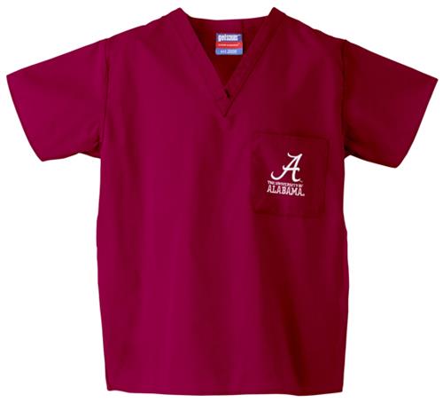 University of Alabama Crimson Classic Scrub Tops. Embroidery is available on this item.