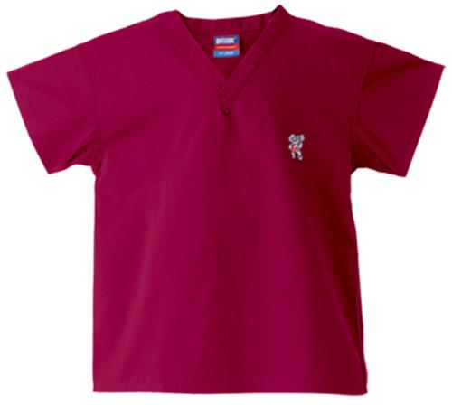 University of Alabama Kids Logo Crimson Scrub Tops. Embroidery is available on this item.