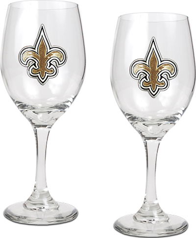 NFL New Orleans Saints 2 Piece Wine Glass Set
