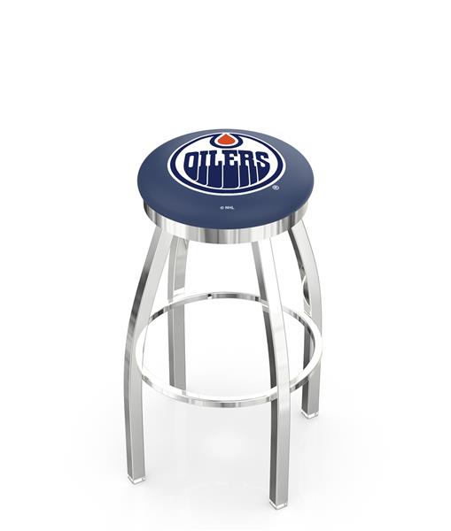 Edmonton Oilers NHL Flat Ring Chrome Bar Stool. Free shipping.  Some exclusions apply.