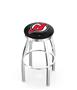 New Jersey Devils NHL Flat Ring Chrome Bar Stool