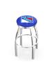 New York Rangers NHL Flat Ring Chrome Bar Stool