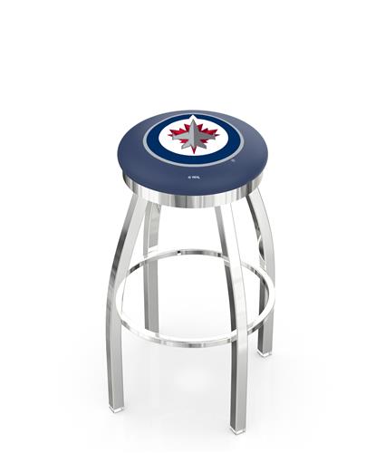 Winnipeg Jets NHL Flat Ring Chrome Bar Stool. Free shipping.  Some exclusions apply.