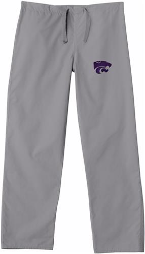 Kansas State University Gray Classic Scrub Pants. Embroidery is available on this item.