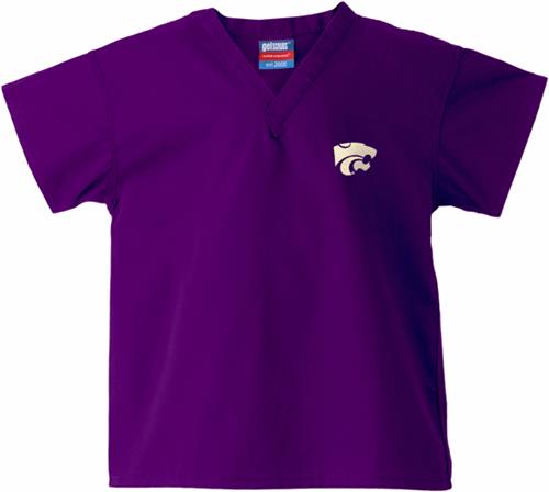 Kansas State University Kid's Purple Scrub Tops. Embroidery is available on this item.