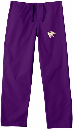 Kansas State University Purple Classic Scrub Pants. Embroidery is available on this item.