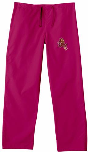Arizona State University Crimson Scrub Pants. Embroidery is available on this item.