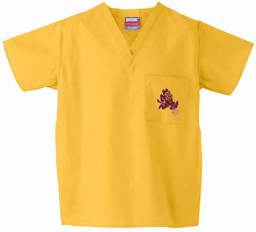 Arizona State University Gold Classic Scrub Tops. Embroidery is available on this item.