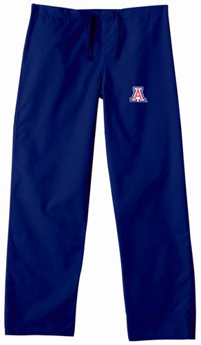 University of Arizona Navy Classic Scrub Pants. Embroidery is available on this item.