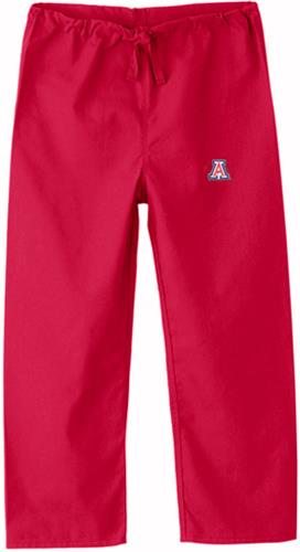 University of Arizona Kid's Red Scrub Pants. Embroidery is available on this item.