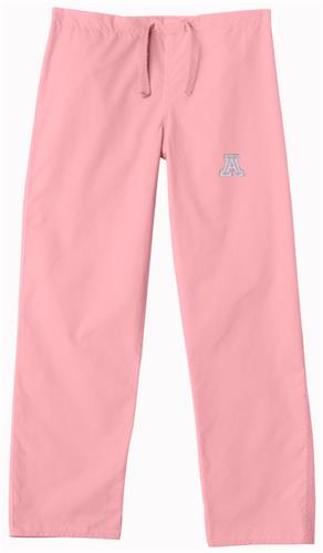 University of Arizona Pink Classic Scrub Pants. Embroidery is available on this item.