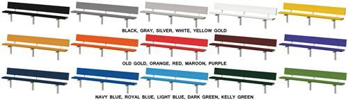 Porter Aluminum Stationary Bench with Back