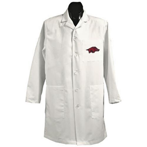 Univ of Arkansas Razorbacks White Long Labcoats