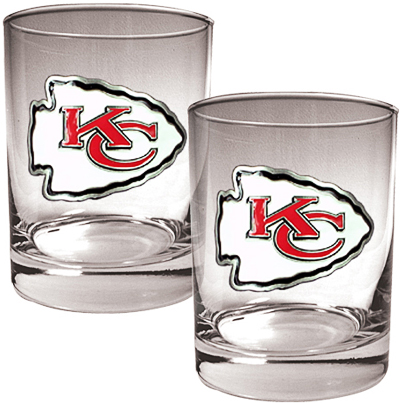 NFL Kansas City Chiefs 14oz Rocks Glass Set of 2