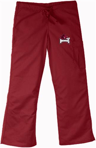 University of Arkansas Crimson Cargo Scrub Pants. Embroidery is available on this item.