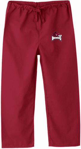 University of Arkansas Kid's Crimson Scrub Pants. Embroidery is available on this item.