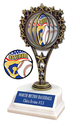 Hasty Awards SPINNER Baseball 6.5" Trophy. Engraving is available on this item.
