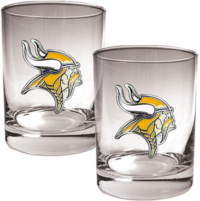 NFL Minnesota Vikings 2 piece Rocks Glass Set