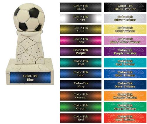 Hasty Awards 5" Soccer Stone Tower Trophy. Personalization is available on this item.