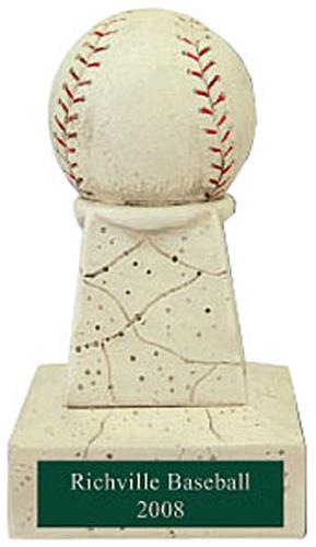 Hasty Awards 5" Baseball Stone Tower Trophy. Engraving is available on this item.