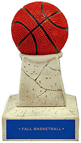 Hasty Awards 5" Basketball Stone Tower Trophy. Engraving is available on this item.