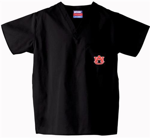 Auburn University Black Classic Scrub Tops. Embroidery is available on this item.