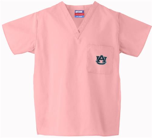 Auburn University Pink Classic Scrub Tops. Embroidery is available on this item.