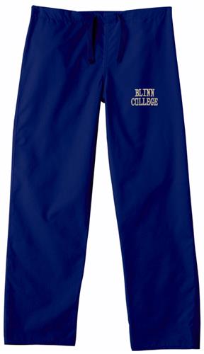 Blinn College Navy Classic Scrub Pants. Embroidery is available on this item.