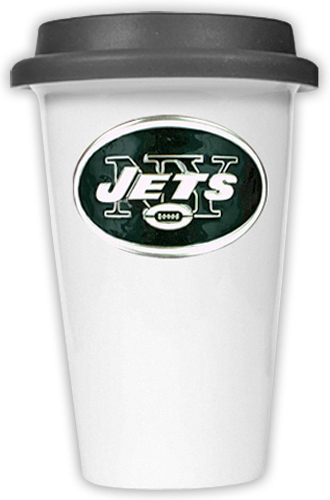 NFL New York Jets Ceramic Cup with Black Lid