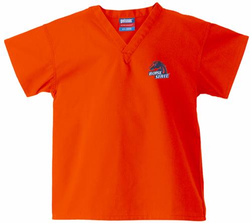 Boise State University Kid's Orange Scrub Tops. Embroidery is available on this item.