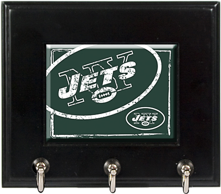NFL New York Jets Wood Keyhook Rack