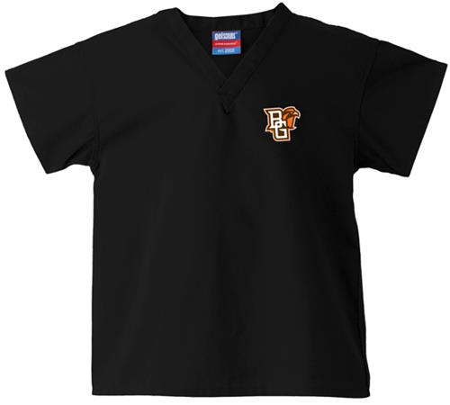 Bowling Green State Univ Kid's Black Scrub Tops. Embroidery is available on this item.