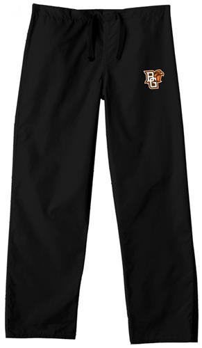 Bowling Green State Univ Black Classic Scrub Pants. Embroidery is available on this item.