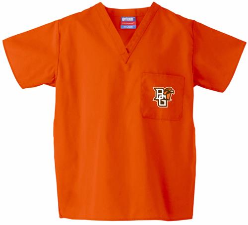 Bowling Green State Univ Orange Classic Scrub Tops. Embroidery is available on this item.