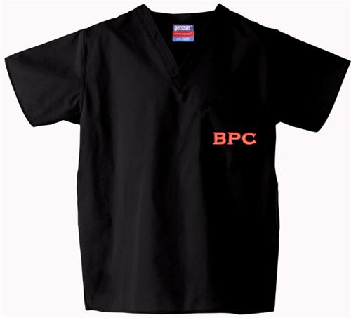 Brewton Parker College Black Classic Scrub Tops. Embroidery is available on this item.