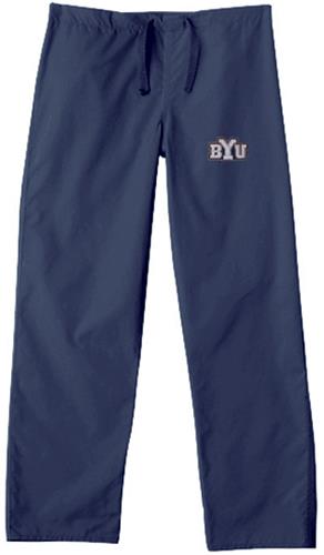 Brigham Young University Navy Classic Scrub Pants. Embroidery is available on this item.