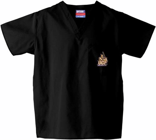 Univ of Central Florida Black Classic Scrub Tops. Embroidery is available on this item.