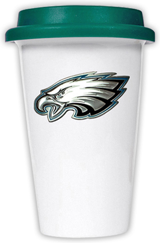NFL Philadelphia Eagles Ceramic Cup with Green Lid - Fan Gear