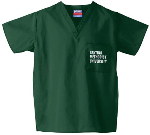 Central Methodist Univ Hunter Classic Scrub Tops. Embroidery is available on this item.