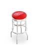 Detroit Red Wings NHL Ribbed Double-Ring Bar Stool