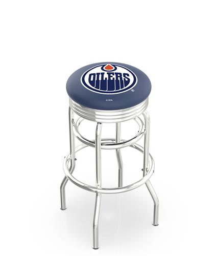 Edmonton Oilers NHL Ribbed Double-Ring Bar Stool. Free shipping.  Some exclusions apply.