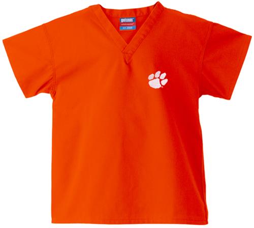 Clemson University Kid's Orange Scrub Tops. Embroidery is available on this item.