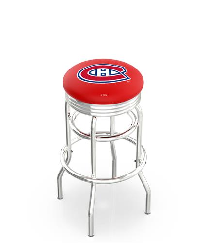 Montreal Canadien NHL Ribbed Double-Ring Bar Stool. Free shipping.  Some exclusions apply.