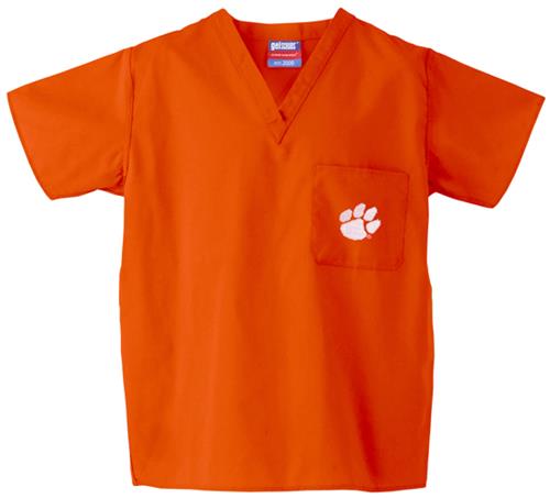 Clemson University Orange Classic Scrub Tops. Embroidery is available on this item.