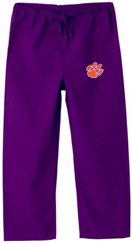 Clemson University Kid's Purple Scrub Pants. Embroidery is available on this item.