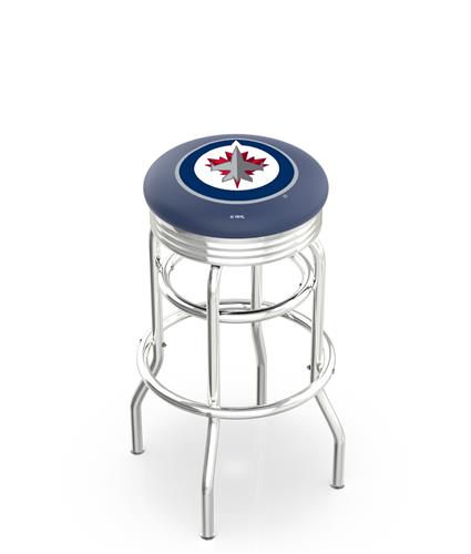 Winnipeg Jets NHL Ribbed Double-Ring Bar Stool. Free shipping.  Some exclusions apply.
